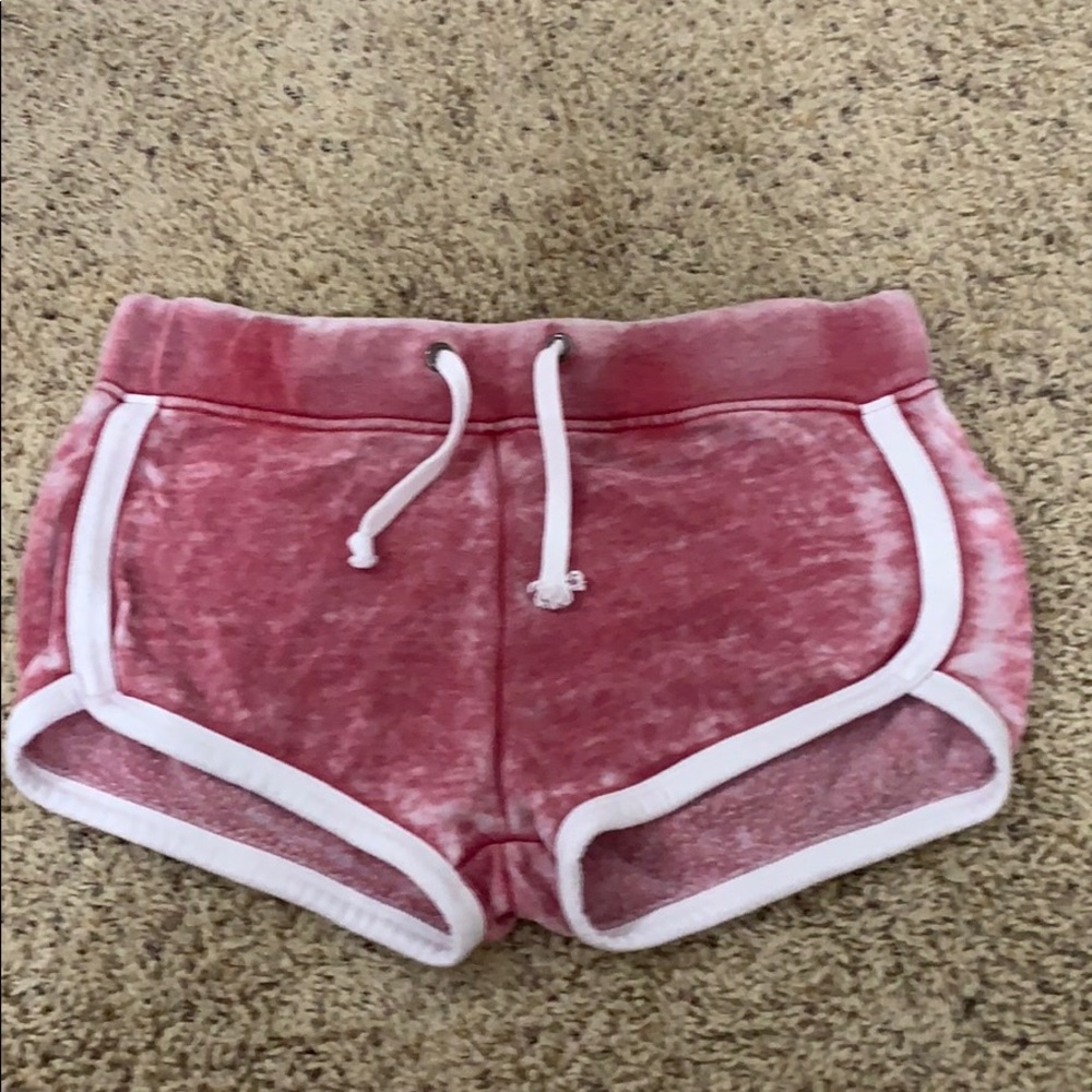 Red washed look shorts, worn only once,